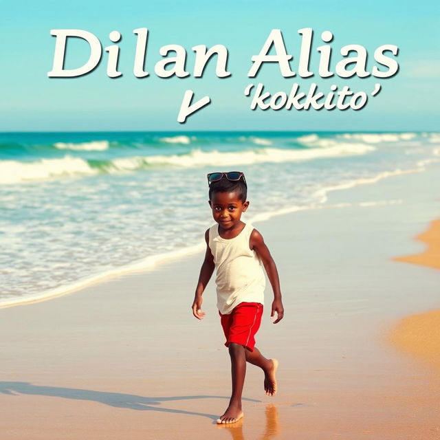 movie poster featuring a young black boy, approximately 12 years old, walking on the beach shore