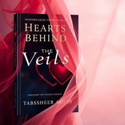 A captivating book cover featuring the title 'Hearts Behind the Veils' with the subtitle 'Uncover the Things Unsaid' and author's name 'Tabsheer Aquib'