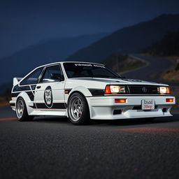 A Škoda Felicia customized to capture the iconic style of the Toyota AE86 Trueno from Initial D