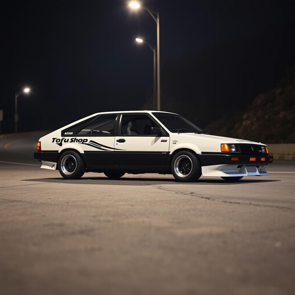 A Škoda Felicia with its original chassis, painted in the iconic style of the Toyota AE86 Trueno from Initial D