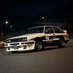 A Škoda Felicia with its original chassis, painted in the iconic style of the Toyota AE86 Trueno from Initial D