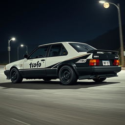 A Škoda Felicia showcasing its original chassis, beautifully painted in the iconic style of the Hachi-Roku from Initial D