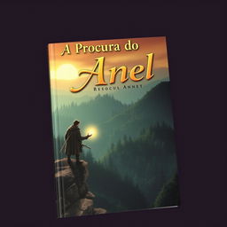 An adventurous and mystical book cover for 'A Procura do Anel'