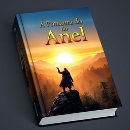 An adventurous and mystical book cover for 'A Procura do Anel'