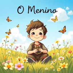 A heartwarming and serene illustration titled 'O Menino'