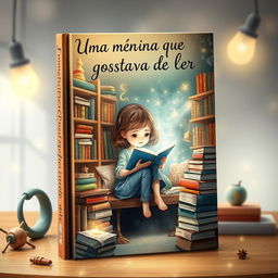 A captivating book cover design for the title 'Uma menina que gostava de ler'