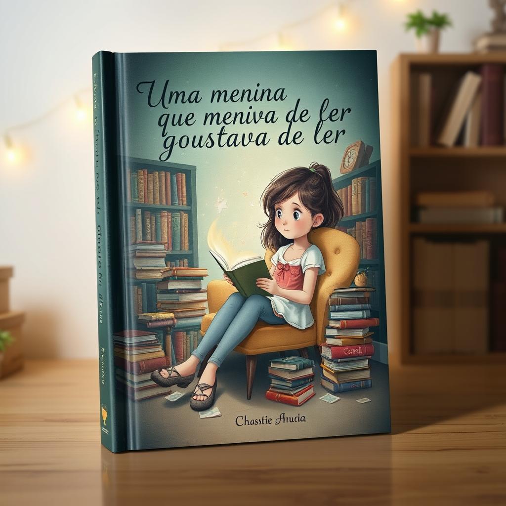 A captivating book cover design for the title 'Uma menina que gostava de ler'