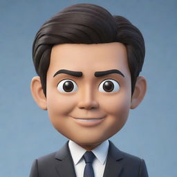 A 3D cartoon-style Memoji featuring the face and head of a Japanese man in a business suit, focusing on ethnic facial features and a professional demeanour.