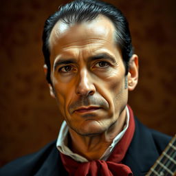 A portrait of Camarón de la Isla, the legendary flamenco singer