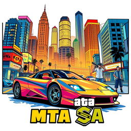 A captivating and dynamic thumbnail featuring the theme of MTA SA (Multi Theft Auto: San Andreas)