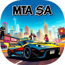 A captivating and dynamic thumbnail featuring the theme of MTA SA (Multi Theft Auto: San Andreas)