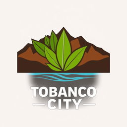 A logo representing the concept of "Tobacco City" with elements of mountains and the sea