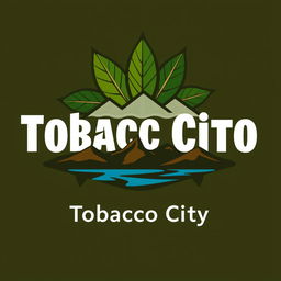 A logo representing the concept of "Tobacco City" with elements of mountains and the sea