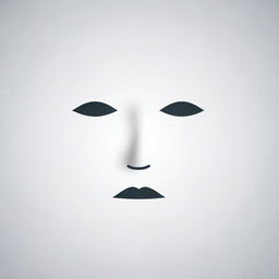 Design a 2D vector image showing a minimalist human face, lacking eyes, nose, and mouth, creating a sense of abstract mystery.