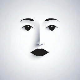 Design a 2D vector image showing a minimalist human face, lacking eyes, nose, and mouth, creating a sense of abstract mystery.