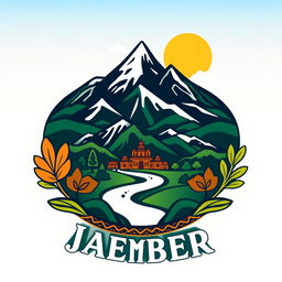 Design a logo for the city of Jember, incorporating symbols of cultural heritage and natural beauty