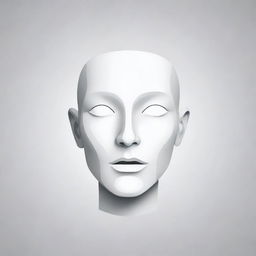 Create a 2D Illustrator-styled vector graphic portraying a minimalist human face without eyes, nose, and mouth, highlighting the pure structure of the head.