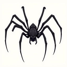 A 2D illustration of a black spider with exceptionally long legs