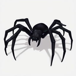 A 2D illustration of a black spider with exceptionally long legs