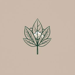 Design of a logo for a community featuring a tobacco leaf as the base, incorporating elements of urban environment, mountains, and beach