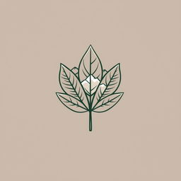 Design of a logo for a community featuring a tobacco leaf as the base, incorporating elements of urban environment, mountains, and beach