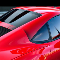 A beautifully designed sports car painted in a vivid, glossy red color