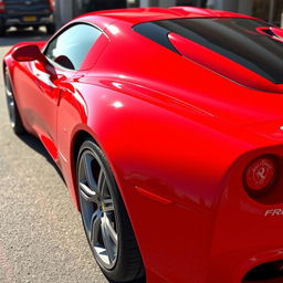 A beautifully designed sports car painted in a vivid, glossy red color