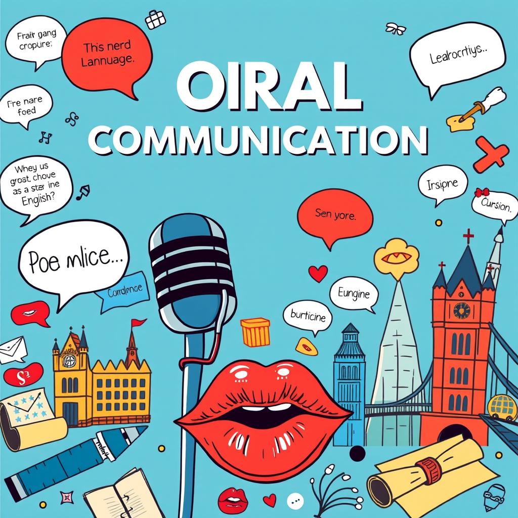 A dynamic cover featuring the title 'ORAL COMMUNICATION' prominently displayed at the top