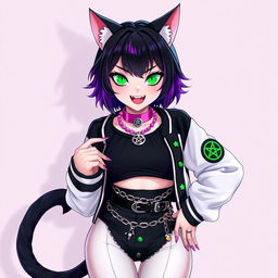 A 27-year-old female nekomata VTuber with a vibrant, expressive design