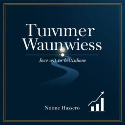 A professional and confident background in dark blue tones featuring a winding path leading to a bright horizon, symbolizing transformation and growth