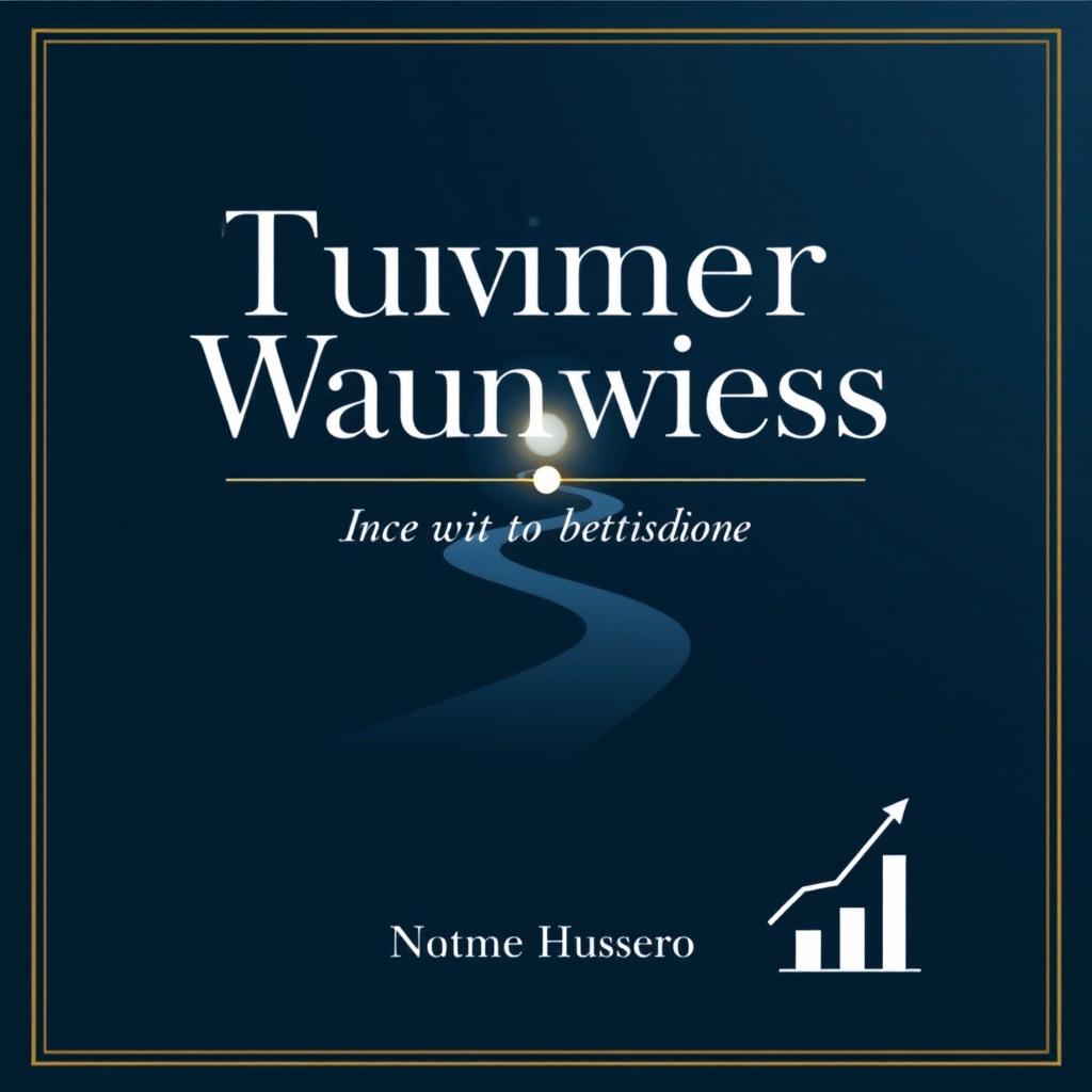 A professional and confident background in dark blue tones featuring a winding path leading to a bright horizon, symbolizing transformation and growth