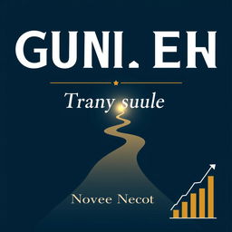 A professional and confident background in dark blue tones featuring a winding path leading to a bright horizon, symbolizing transformation and growth