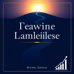 A professional and confident background in dark blue tones featuring a winding path leading to a bright horizon, symbolizing transformation and growth