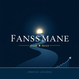 A professional and confident background in dark blue tones featuring a winding path leading to a bright horizon, symbolizing transformation and growth