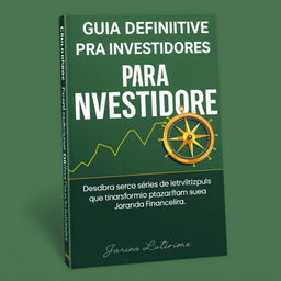 A comprehensive guidebook cover design for "O Guia Definitivo para Investidores: Do Iniciante ao Expert" with the subtitle "Descubra as Cinco Séries de Livros que Transformarão sua Jornada Financeira"