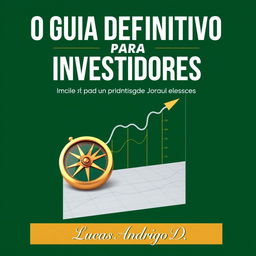 A comprehensive guidebook cover design for "O Guia Definitivo para Investidores: Do Iniciante ao Expert" with the subtitle "Descubra as Cinco Séries de Livros que Transformarão sua Jornada Financeira"