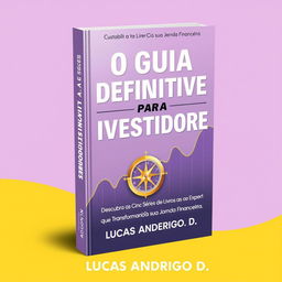 A comprehensive guidebook cover design for "O Guia Definitivo para Investidores: Do Iniciante ao Expert" with the subtitle "Descubra as Cinco Séries de Livros que Transformarão sua Jornada Financeira"