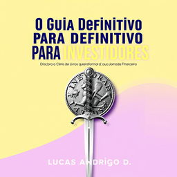A captivating guidebook cover design for "O Guia Definitivo para Investidores: Do Iniciante ao Expert" with the subtitle "Descubra as Cinco Séries de Livros que Transformarão sua Jornada Financeira"