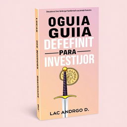 A captivating guidebook cover design for "O Guia Definitivo para Investidores: Do Iniciante ao Expert" with the subtitle "Descubra as Cinco Séries de Livros que Transformarão sua Jornada Financeira"