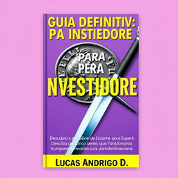 An eye-catching guidebook cover design for "O Guia Definitivo para Investidores: Do Iniciante ao Expert" with the subtitle "Descubra as Cinco Séries de Livros que Transformarão sua Jornada Financeira"