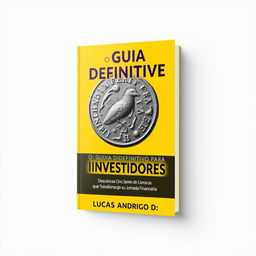 An eye-catching guidebook cover design for "O Guia Definitivo para Investidores: Do Iniciante ao Expert" with the subtitle "Descubra as Cinco Séries de Livros que Transformarão sua Jornada Financeira"