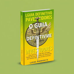 Create a compelling guidebook cover for "O Guia Definitivo para Investidores: Do Iniciante ao Expert" with the subtitle "Descubra as Cinco Séries de Livros que Transformarão sua Jornada Financeira"