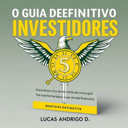 Craft a compelling cover for "O Guia Definitivo para Investidores: Do Iniciante ao Expert" with the subtitle "Descubra as Cinco Séries de Livros que Transformarão sua Jornada Financeira"