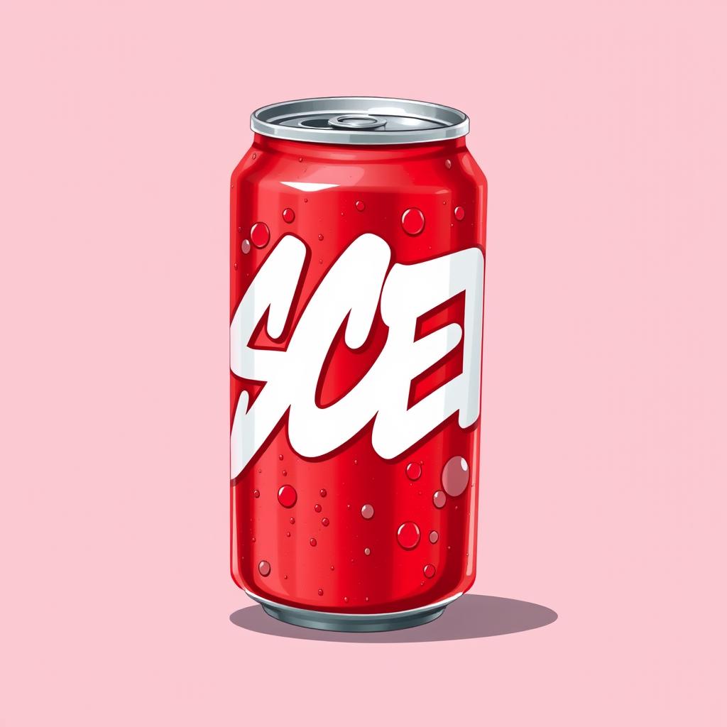 A 2D illustration of a red soda can featuring white graffiti-style text with the word "ASCEND" prominently displayed