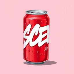 A 2D illustration of a red soda can featuring white graffiti-style text with the word "ASCEND" prominently displayed