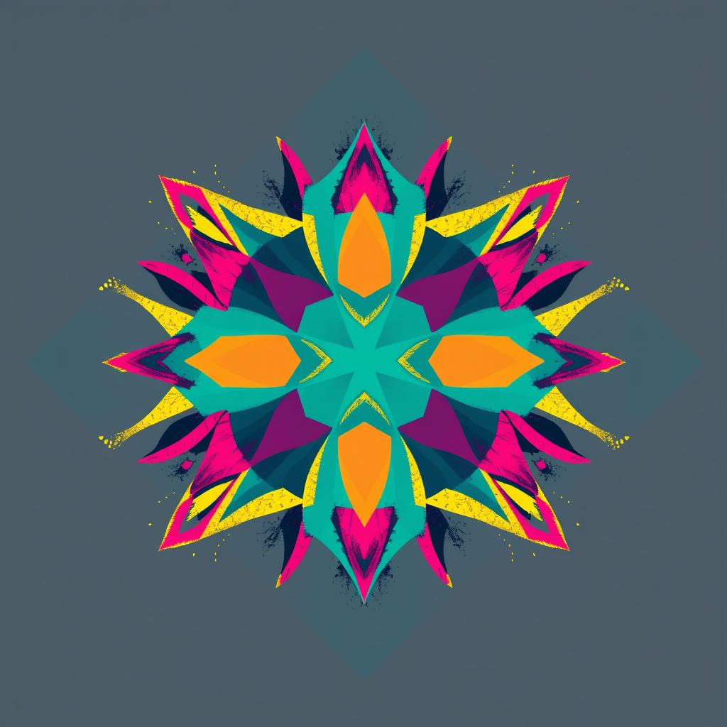 A trendy and artistic t-shirt design featuring an abstract geometric pattern