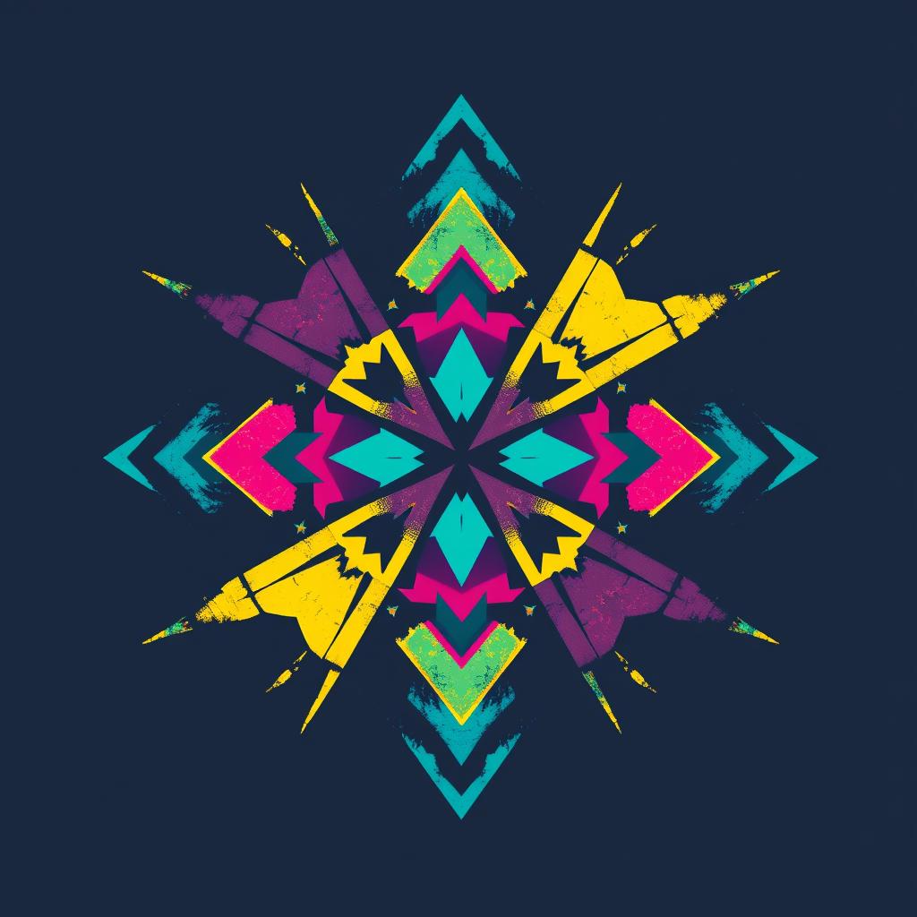 A trendy and artistic t-shirt design featuring an abstract geometric pattern