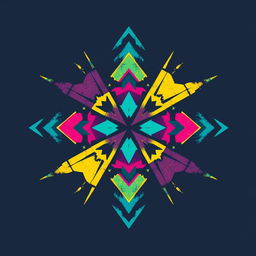 A trendy and artistic t-shirt design featuring an abstract geometric pattern