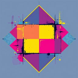 A trendy and artistic t-shirt design featuring an abstract geometric pattern