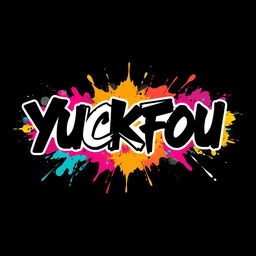 A stylish t-shirt design featuring prominently the bold text 'YUCKFOU' in an edgy, graffiti-style font